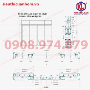 Trừ cánh cửa lùa nhôm Xingfa hệ SC95