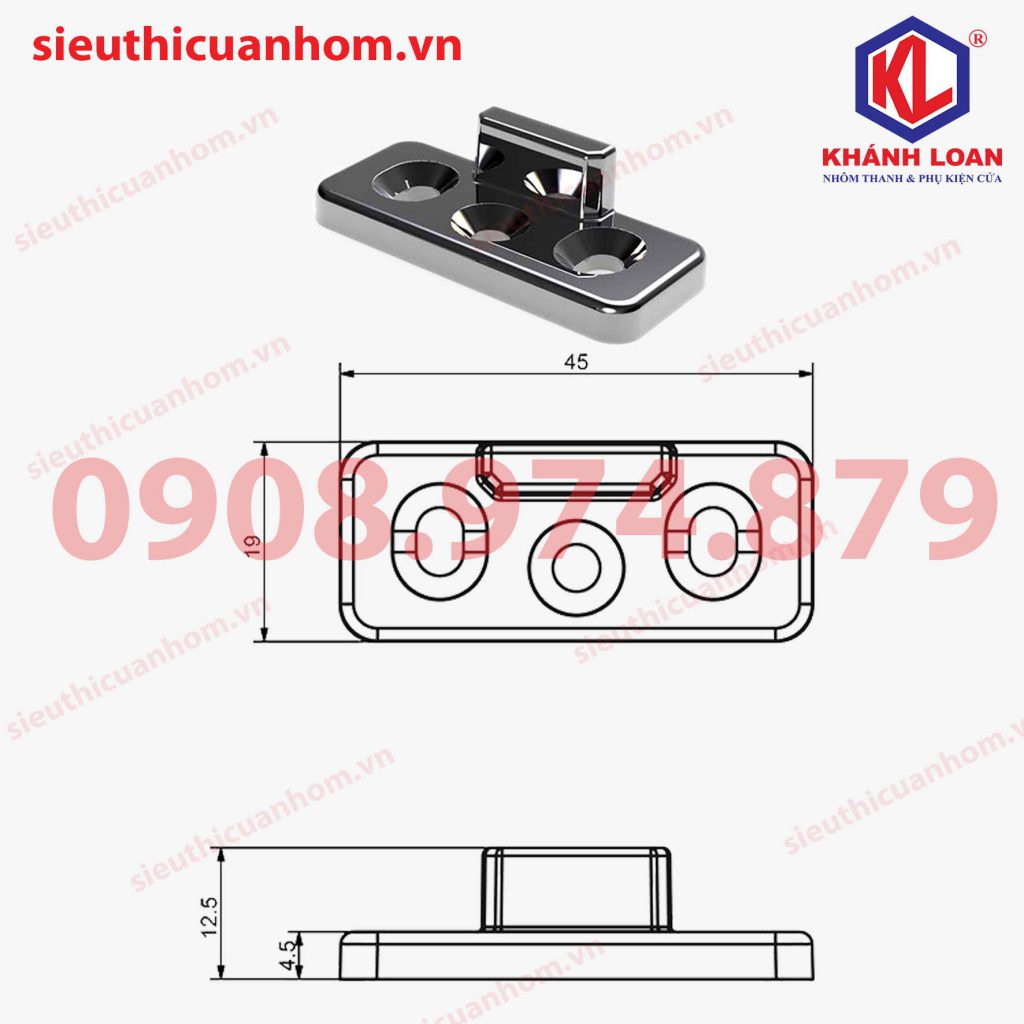 Hảm đa điểm cửa 1 cánh hệ 55 hiệu Huy Hoàng HH-SK32