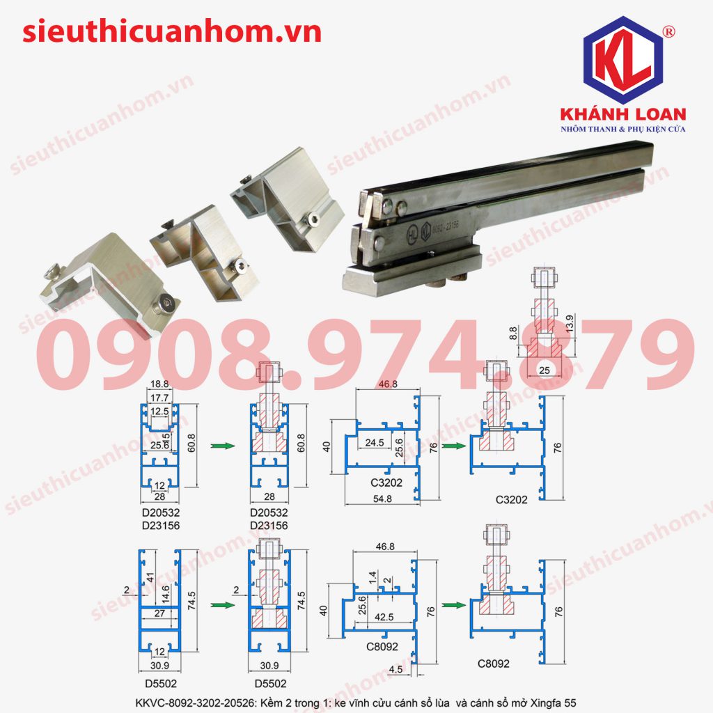 Kềm bấm ke vĩnh cửu cánh cửa lùa và cửa sổ mở KKVC-HL-KL-8092-23156