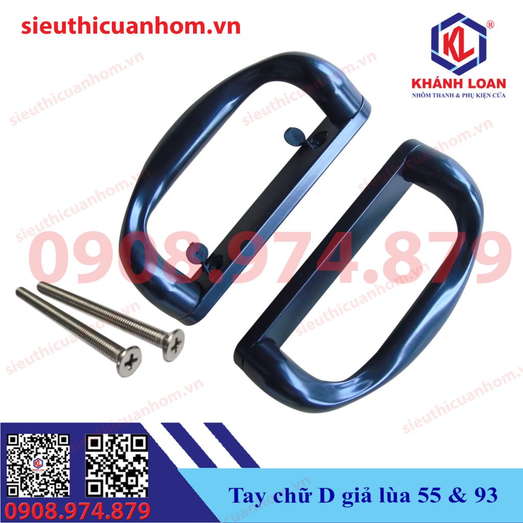 Tay chữ D kéo cánh phụ cửa lùa nhôm Xingfa hệ 55 và 93