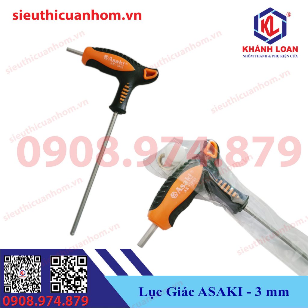 Lục giác có tay cầm chữ T 3mm Asaki AK-7953