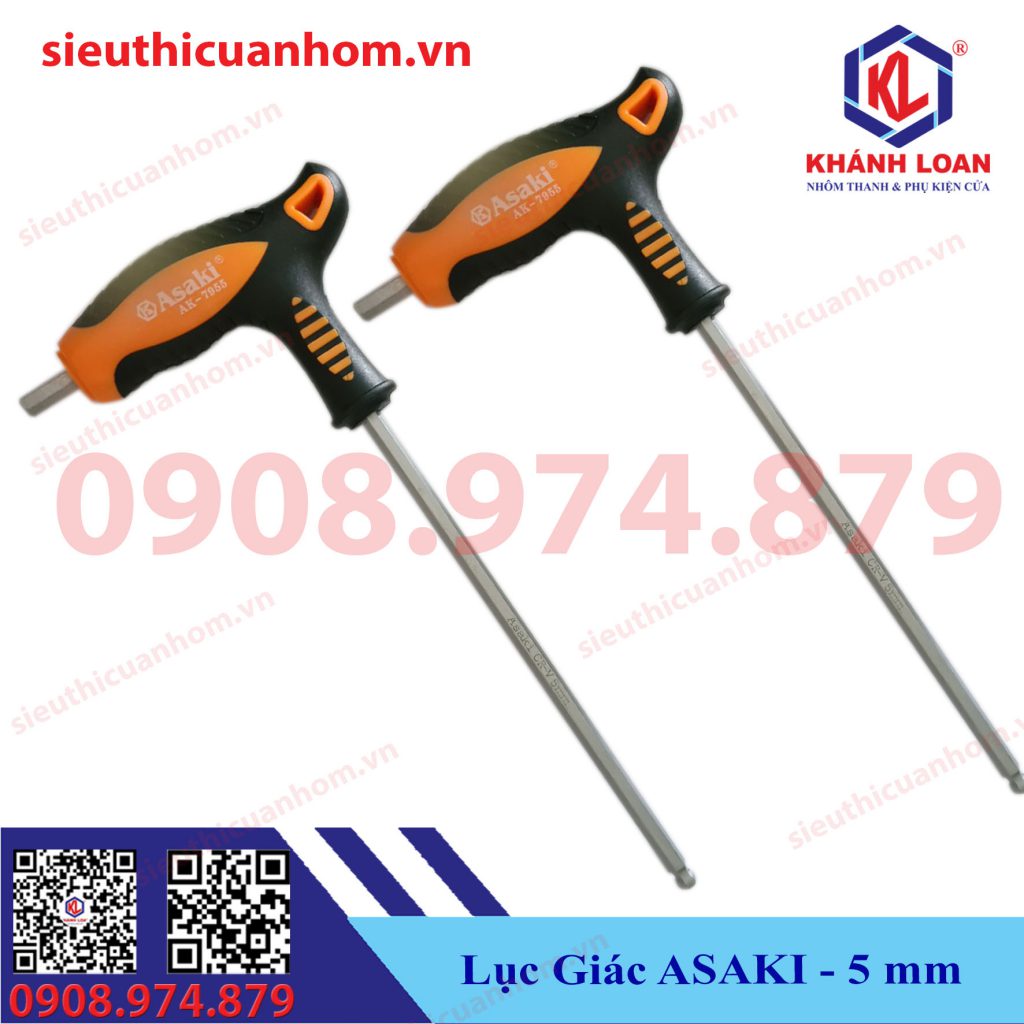 Lục giác có tay cầm chữ T 5mm Asaki AK-7955