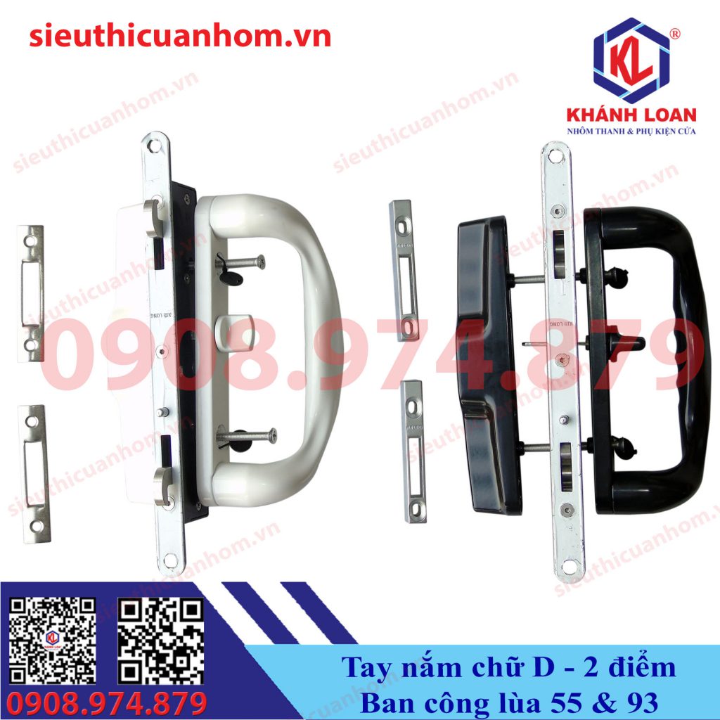 Khóa chữ D 2 điểm cửa lùa ban công