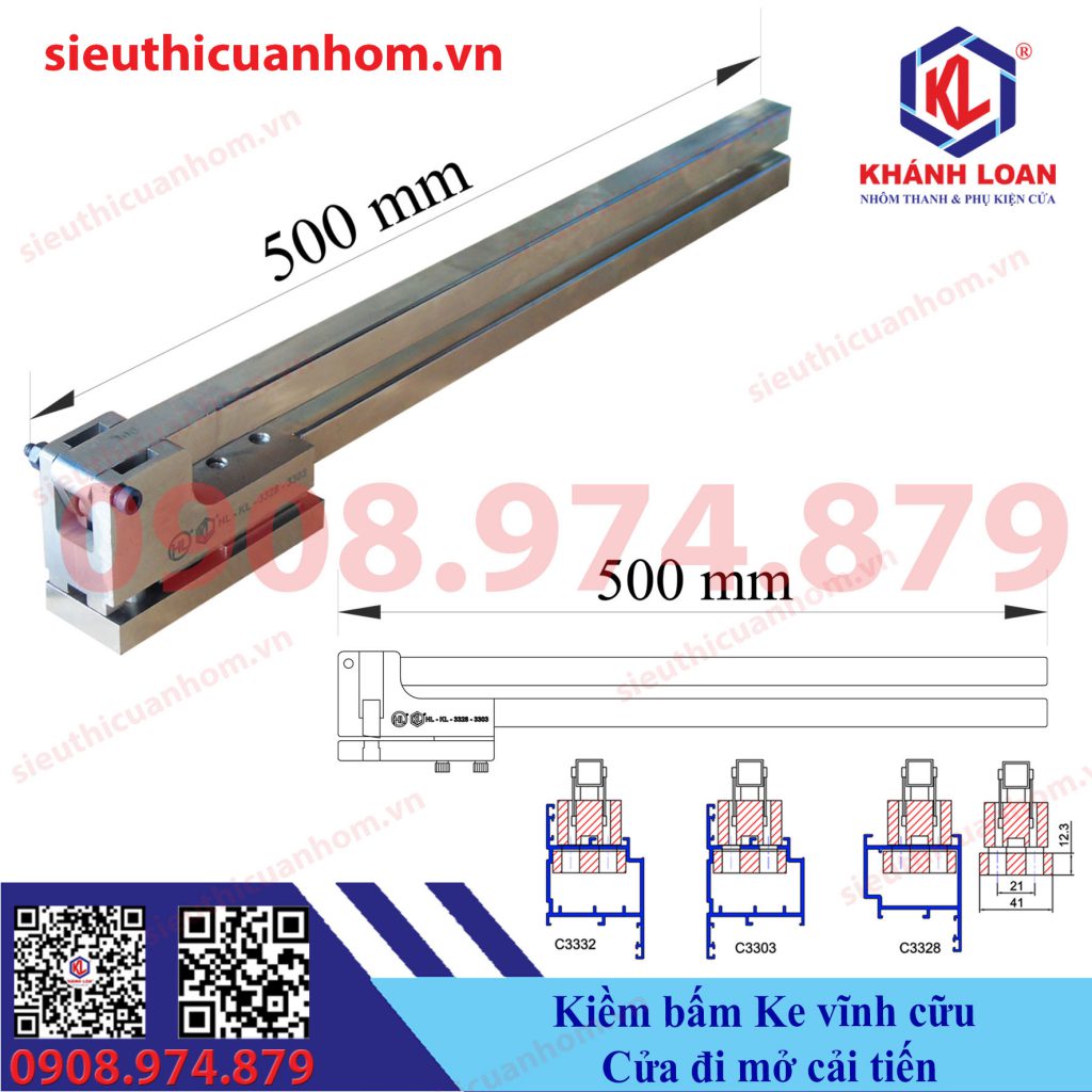 Kìm bấm ke vĩnh cửu cửa đi mở quay nhôm Xingfa hệ 55 cải tiến