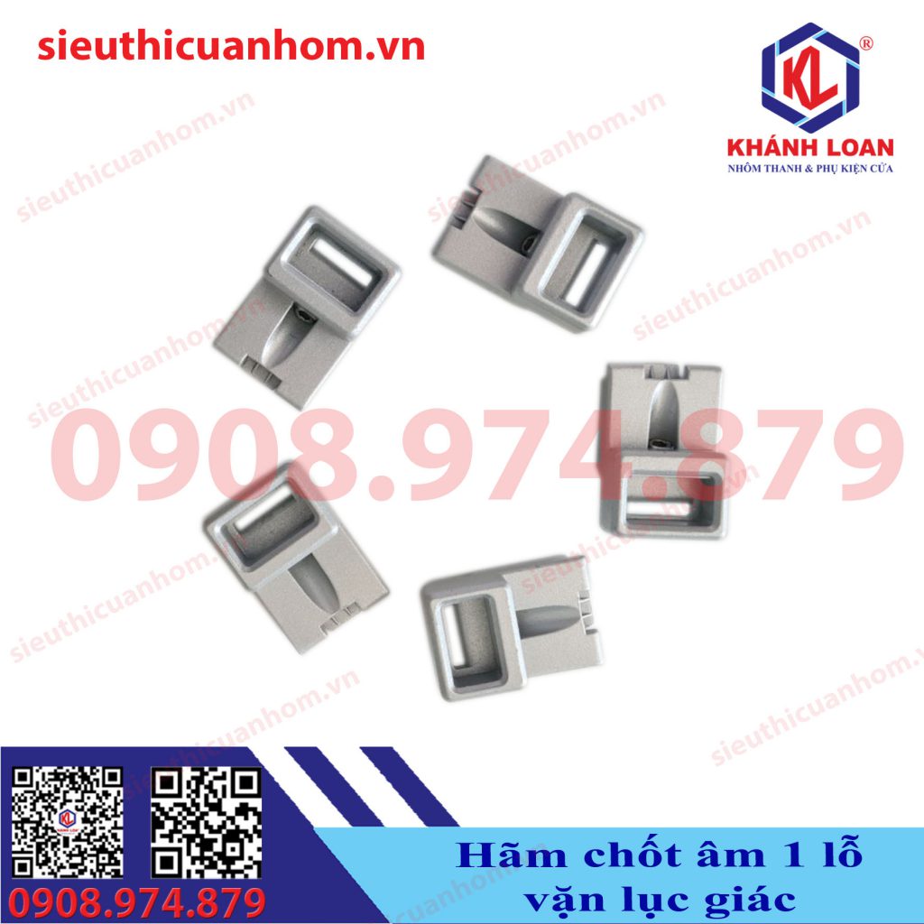 Đế chốt âm 1 lỗ vặn lục giác nhôm Xingfa hệ 55