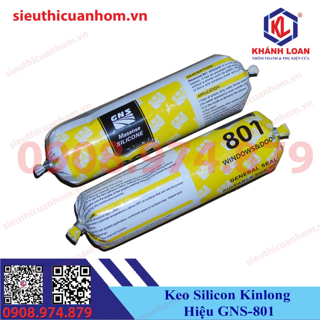 Keo silicone xúc xích màu xám đậm Xingfa hiệu GNS 801