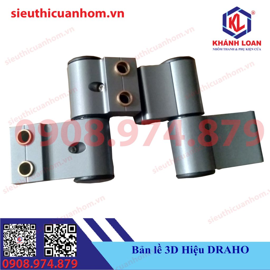 Bản lề 3D cửa đi nhôm Xingfa hệ 55 hiệu Draho