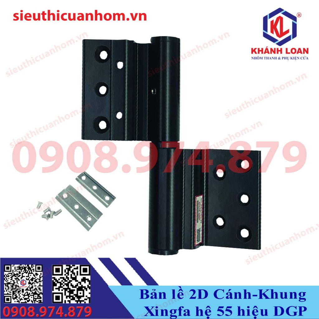 Bản lề 2D nhôm Xingfa hệ 55 hiệu DGP