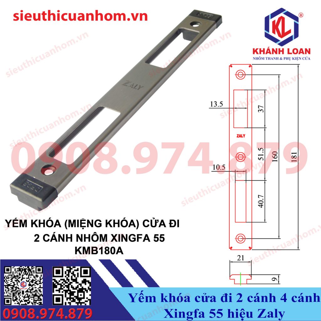 Yếm khóa 2 cánh 4 cánh hiệu Zaly cửa đi Xingfa 55