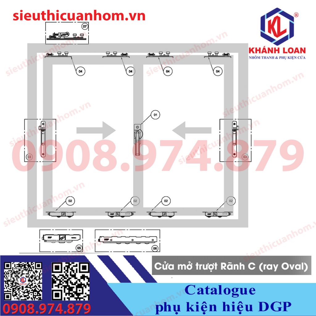 Catalogue phụ kiện cửa nhôm hiệu DGP