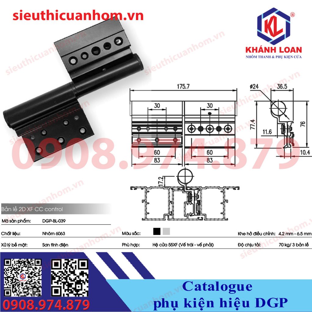 Phụ kiện cửa nhôm hiệu DGP