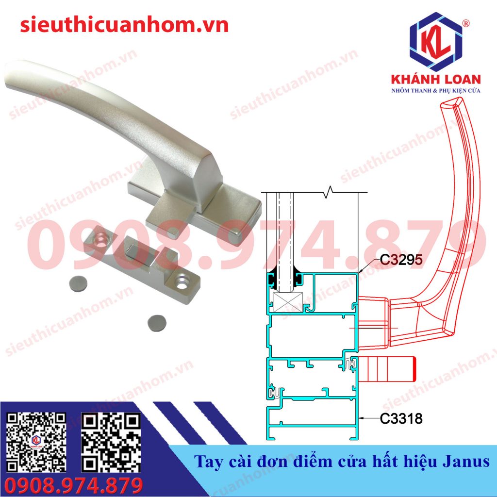 Tay cài cao cấp đơn điểm cửa hất hiệu Janus