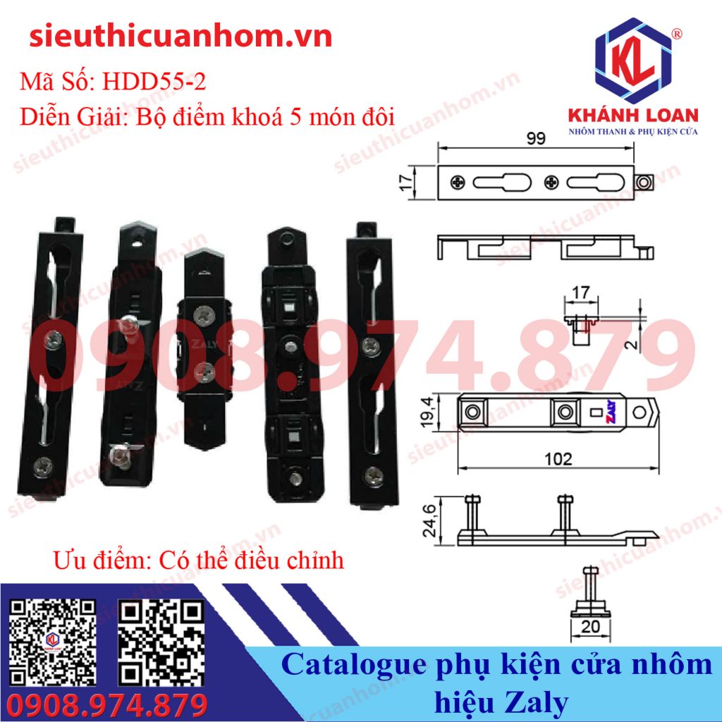 Catalogue phụ kiện cửa nhôm hiệu Zaly