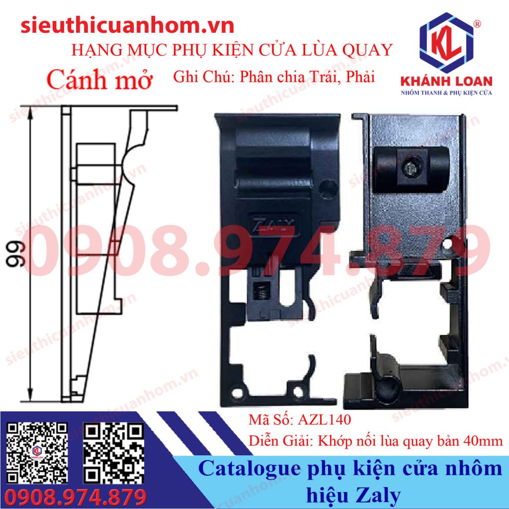 Phụ kiện cửa nhôm lùa quay hiệu Zaly