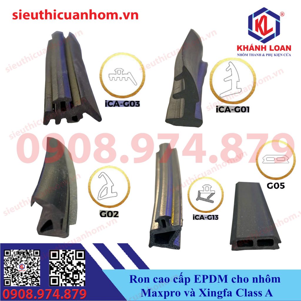 Gioăng cao cấp EPDM cho nhôm Maxpro và Xingfa Class A