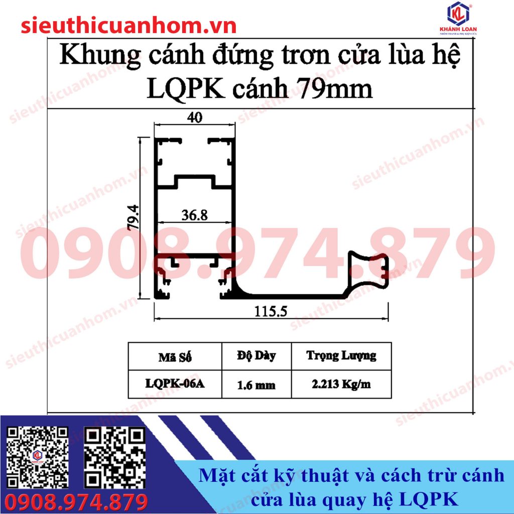 Mặt cắt nhôm và cách trứ cánh cửa lùa quay nhôm Aluvina