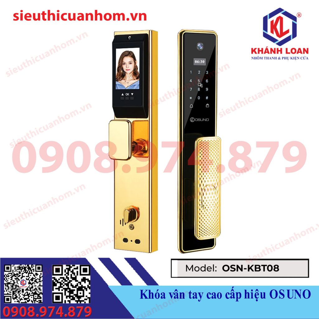 Khóa điện tử đồng mạ vàng 24K OSN-KBT08