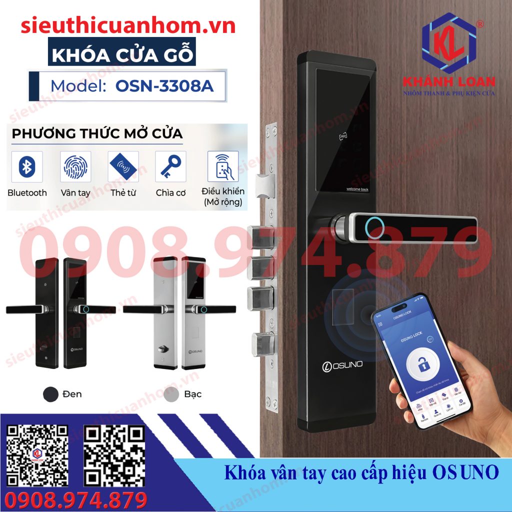 Khóa thông minh mở qua điện thoại hiệu Osuno OSN-3308A