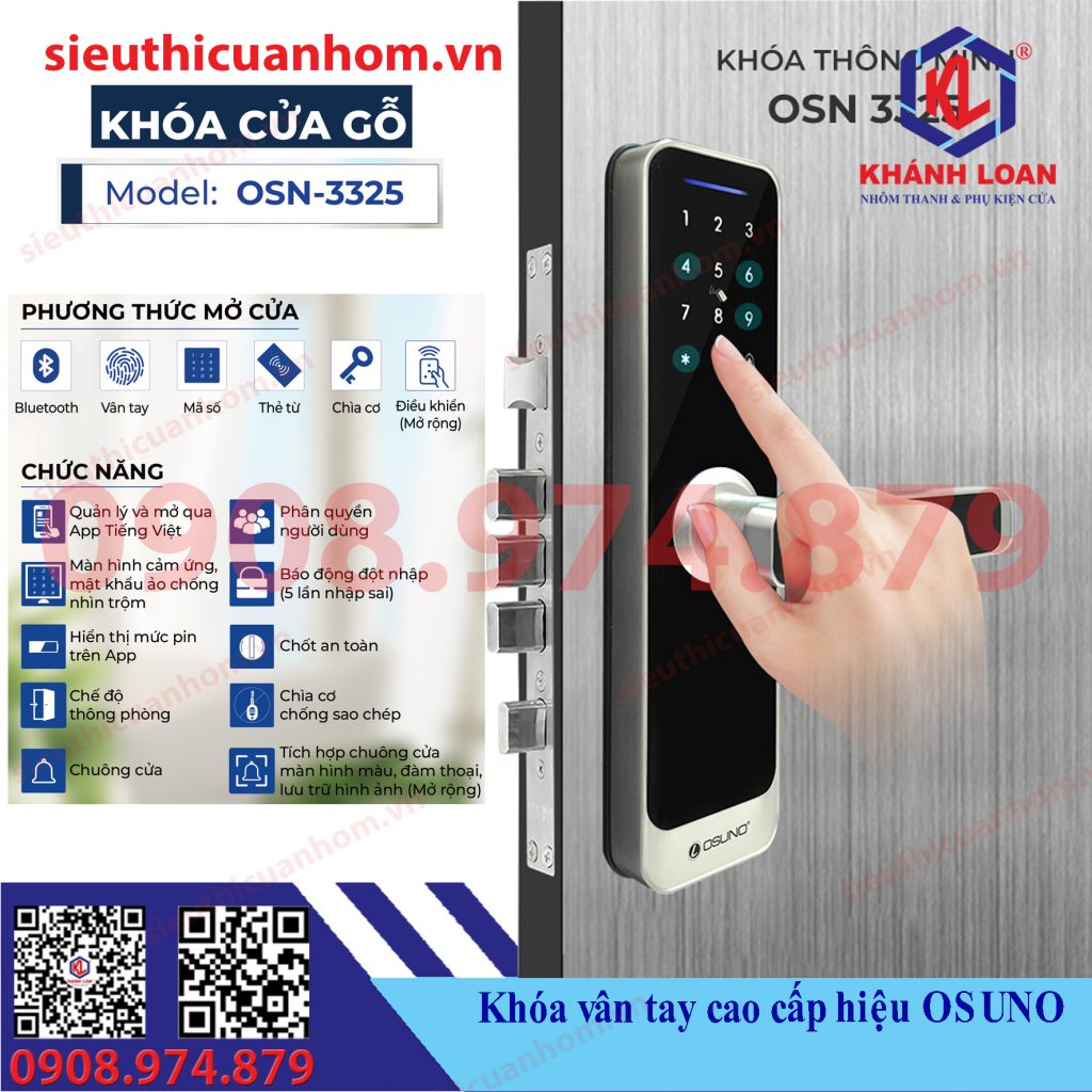 Khóa thông minh mở qua APP hiệu Osuno OSN-3325