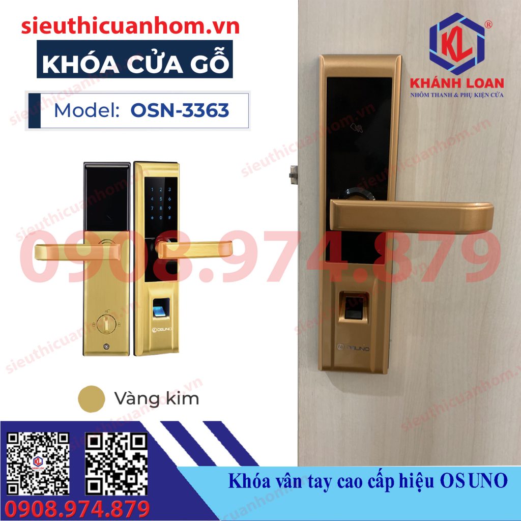 Khóa vân tay thông minh cửa gỗ hiệu Osuno OSN-3363