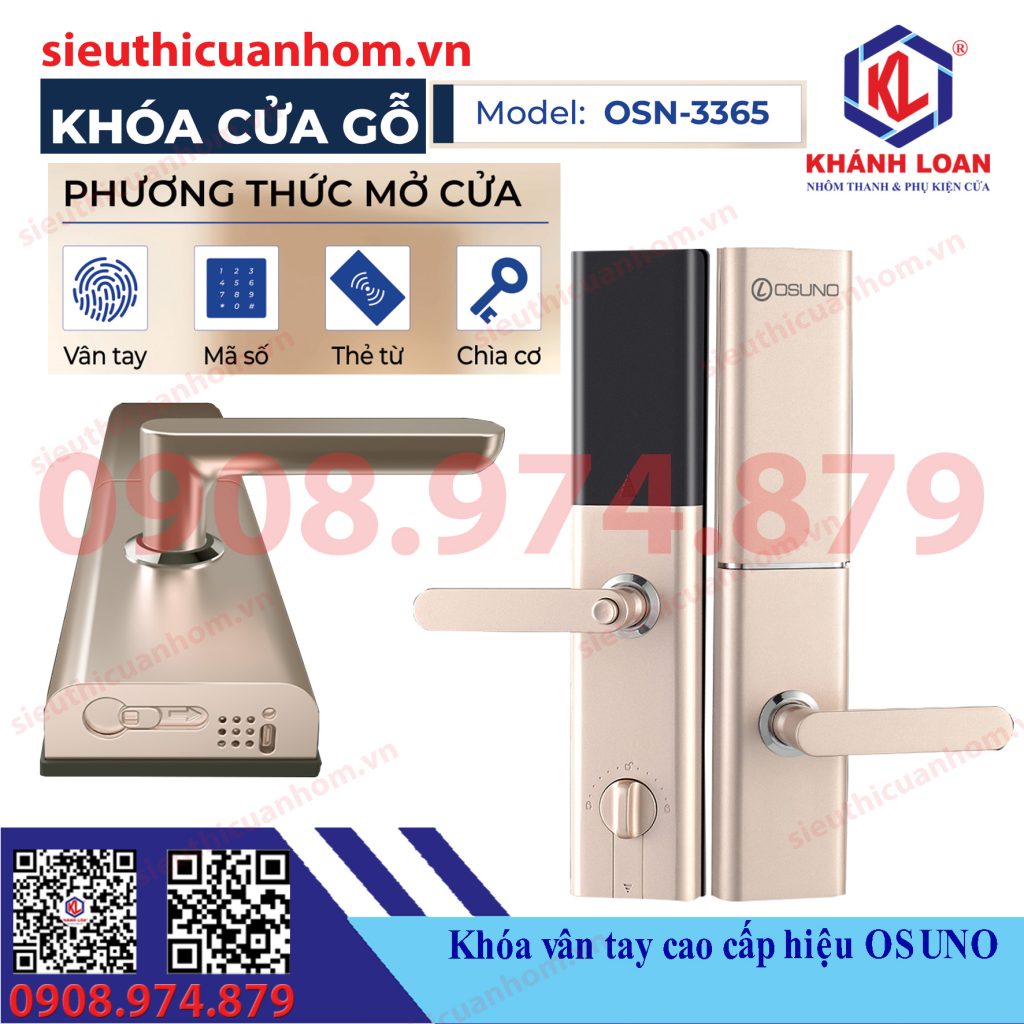 Khóa vân tay cửa gỗ hiệu Osuno OSN-3365