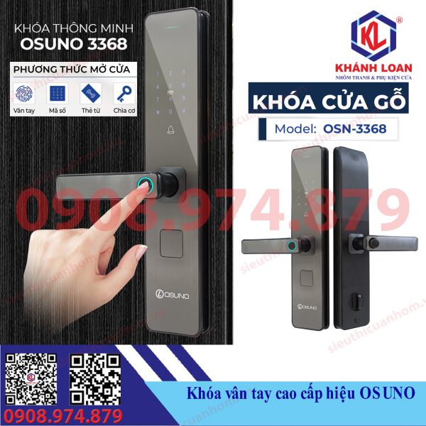 Khóa vân tay thông minh cửa gỗ hiệu Osuno OSN-3368