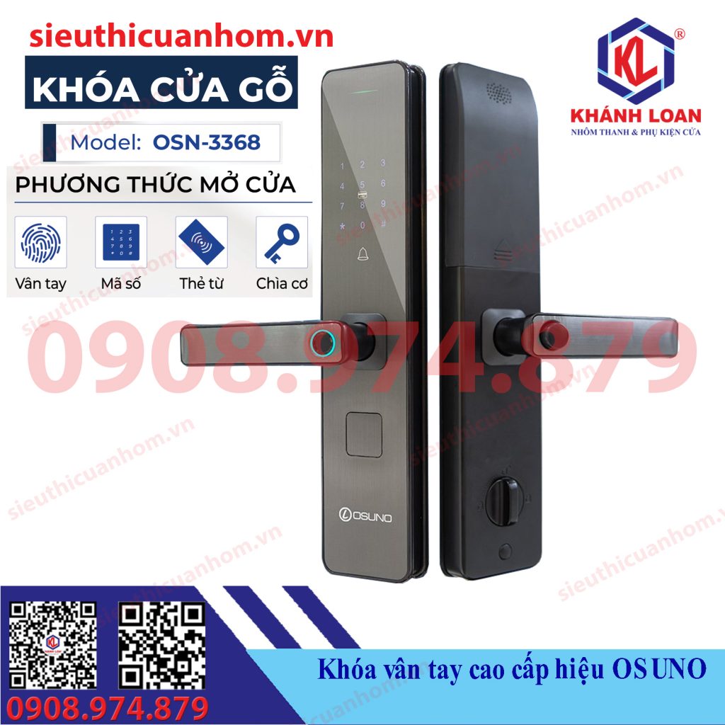 Khóa vân tay thông minh cửa gỗ hiệu Osuno OSN-3368