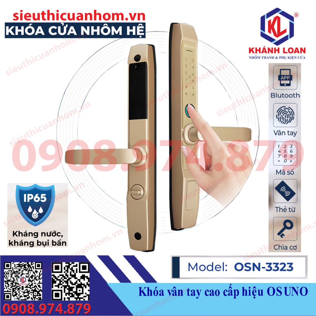 Khóa điện tử chống nước cửa nhôm Xingfa hiệu Osuno OSN-3323