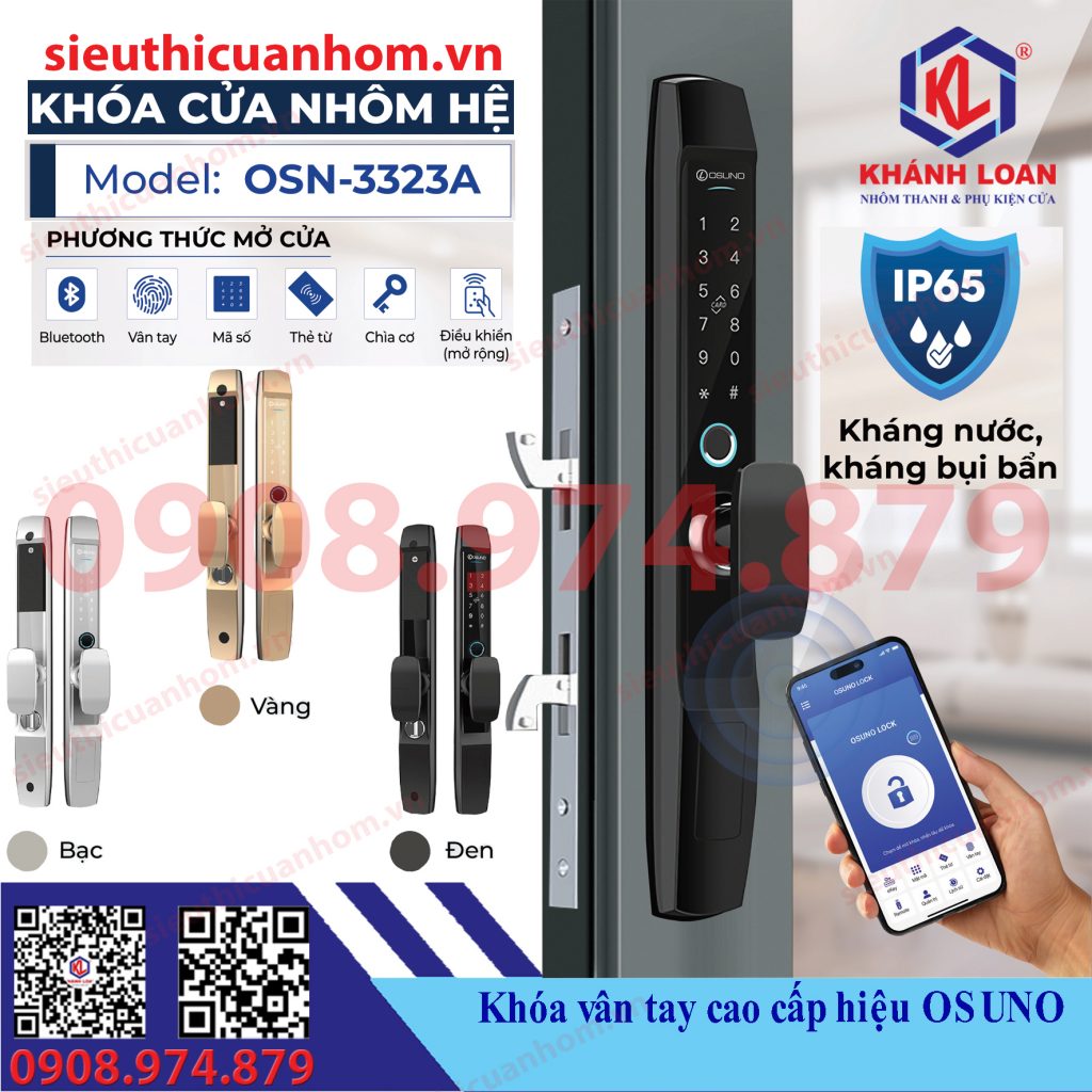 Khóa điện tử chống nước cửa lùa Xingfa hiệu Osuno OSN-3323A