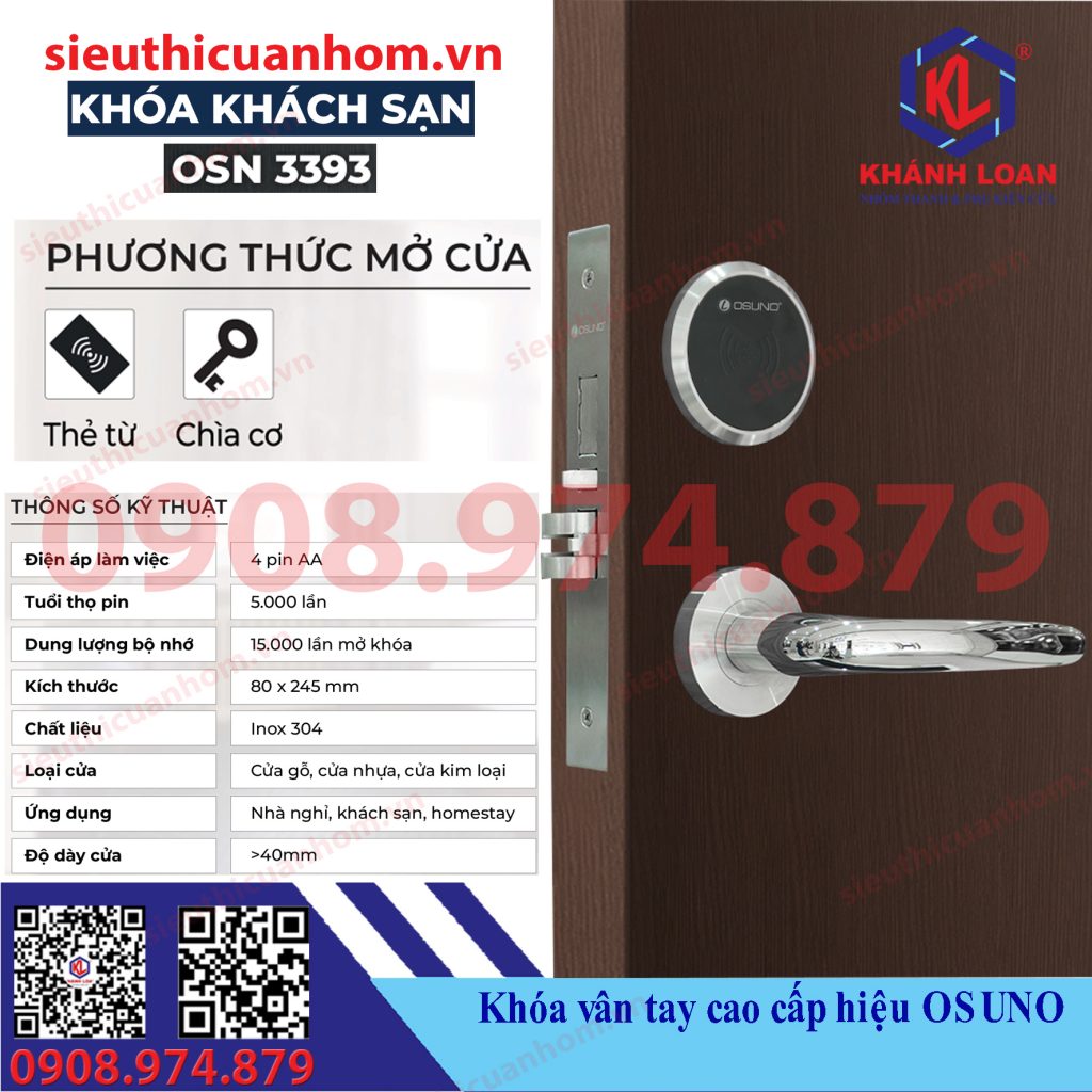 Khóa thẻ từ khách sạn hiệu Osuno OSN-3393