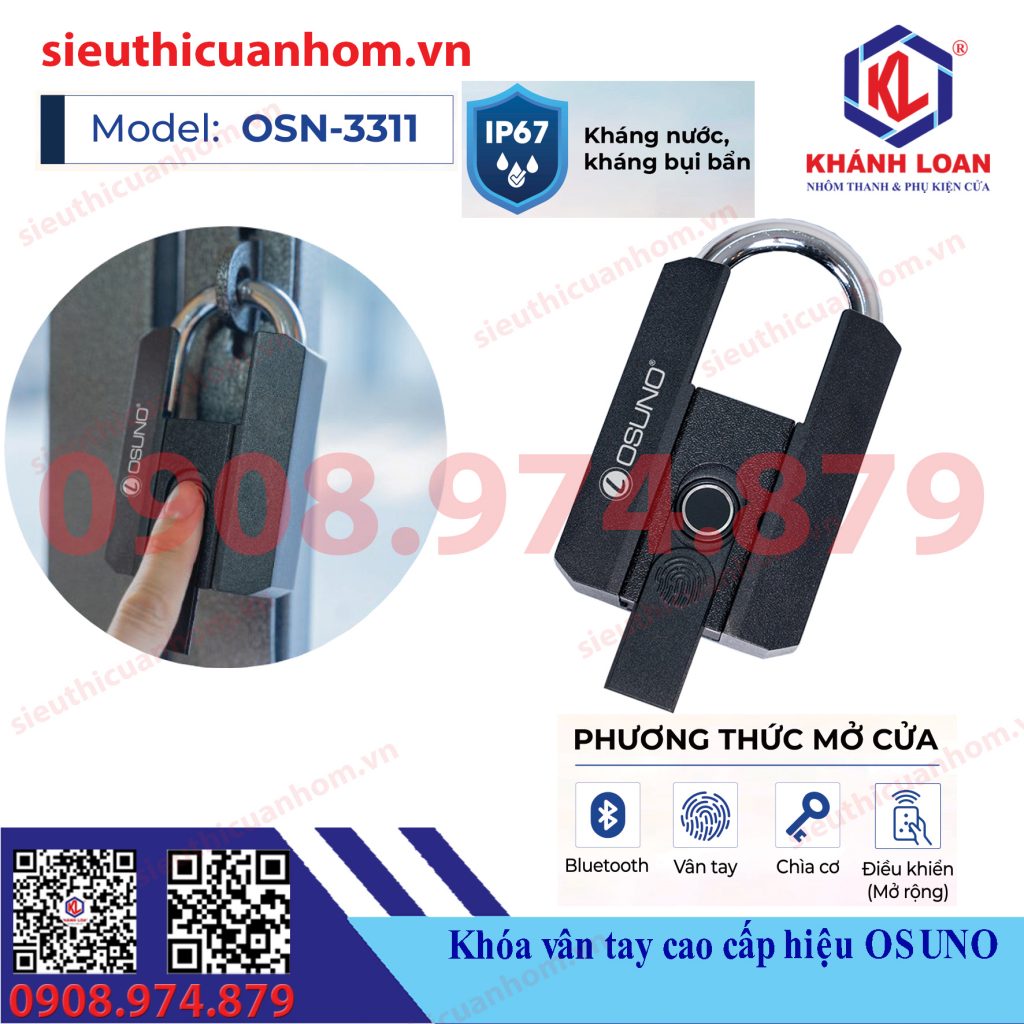 Ổ khóa vân tay bấm càng hiệu Osuno OSN-3311