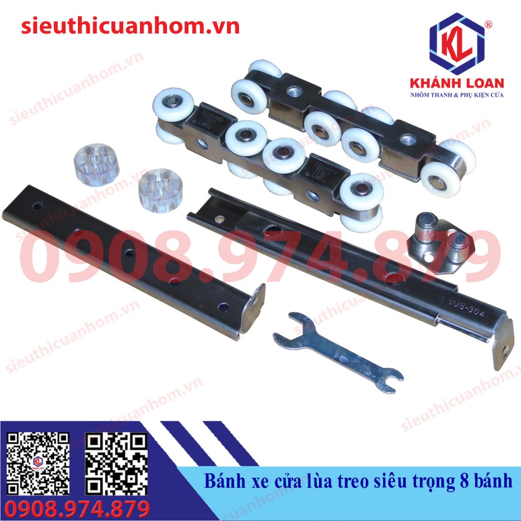 Bánh xe siêu trọng 8 bánh cửa lùa treo