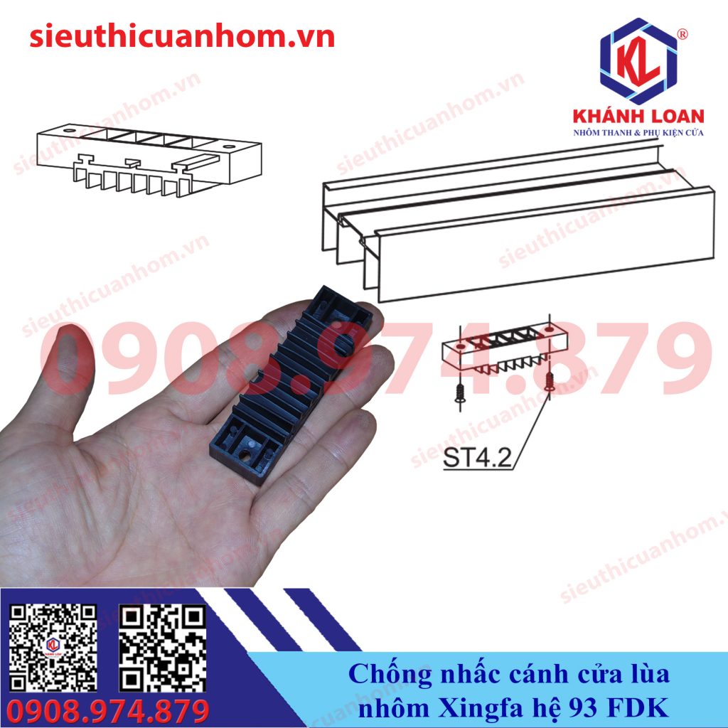 Nhựa chống nhấc cánh cửa đi lùa nhôm Xingfa hệ 93 FDK