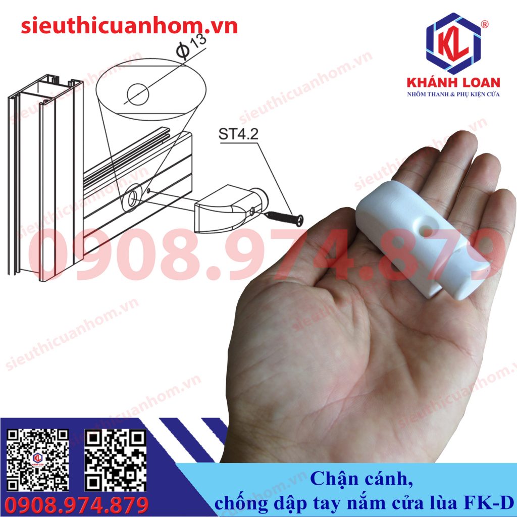 Nhựa chận cánh cửa lùa FD-K màu trắng