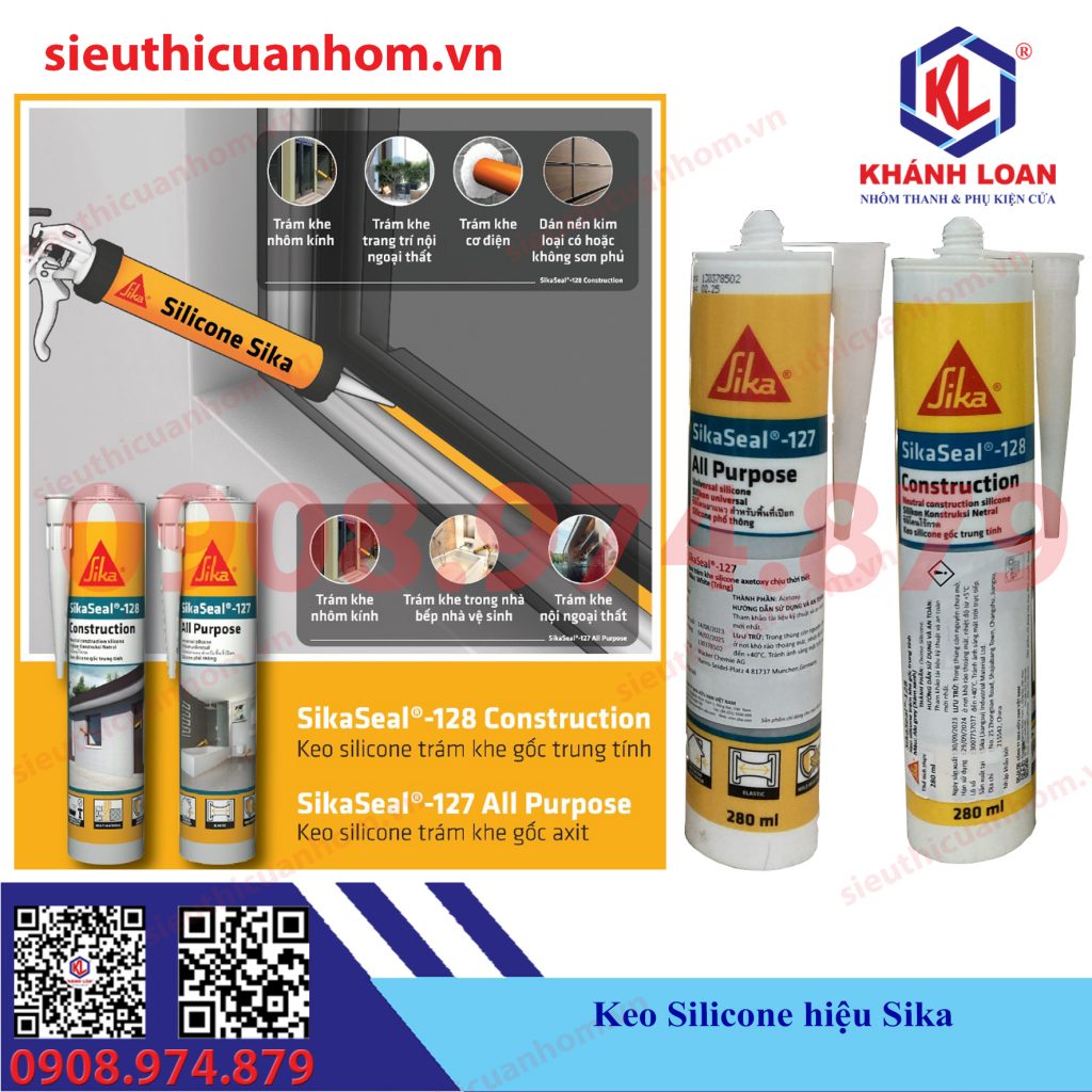 Keo silicone hiệu Sika SikaSeal 127 và 128