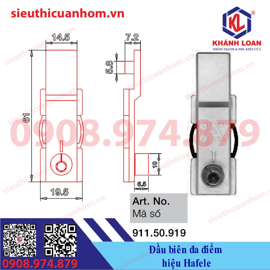 Đầu khóa biên đa điểm hiệu Häfele