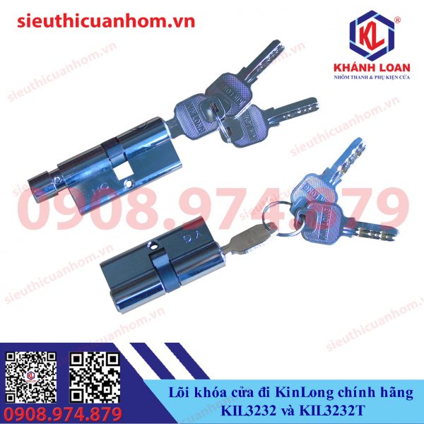 Lõi khóa cửa đi hệ 55 vát cạnh KIL3232 và KIL3232T