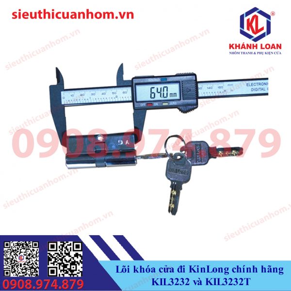 Lõi khóa cửa đi hệ 55 vát cạnh KIL3232 và KIL3232T