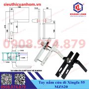 Tay nắm cửa đi nhôm Xingfa hệ 55 Kinlong chính hãng