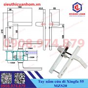 Tay nắm cửa đi nhôm Xingfa hệ 55 Kinlong chính hãng