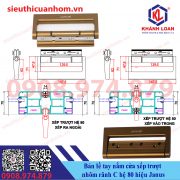 Bản lề tay nắm cửa xếp trượt hệ 80 rãnh C hiệu Janus