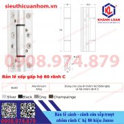 Bản lề biên cánh cánh cửa xếp trượt hệ 80 rãnh C hiệu Janus