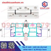 Bản lề biên cánh cánh cửa xếp trượt hệ 80 rãnh C hiệu Janus