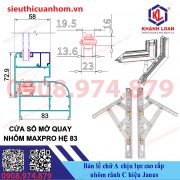 Bản lề chữ A chịu lực cao cấp cho nhôm rãnh C hiệu Janus