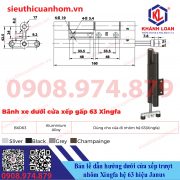 Bản lề dẫn hướng dưới cửa xếp trượt nhôm Xingfa hệ 63 hiệu Janus