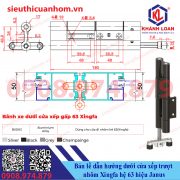 Bản lề dẫn hướng dưới cửa xếp trượt nhôm Xingfa hệ 63 hiệu Janus