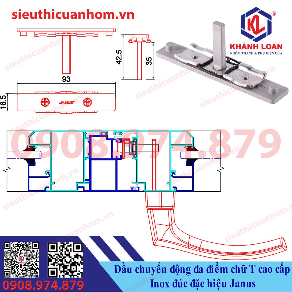 Đầu chia chuyển động đa điểm cao cấp Inox đúc đặc hiệu Janus