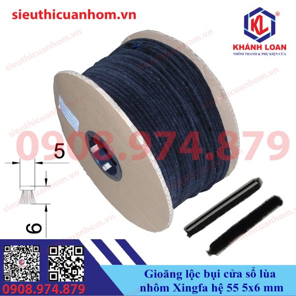 Gioăng lộc bụi lông nheo cửa sổ lùa nhôm Xingfa hệ 55