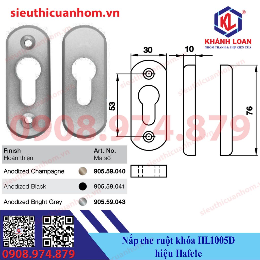 Nắp che ruột khóa HL1005D hiệu Häfele