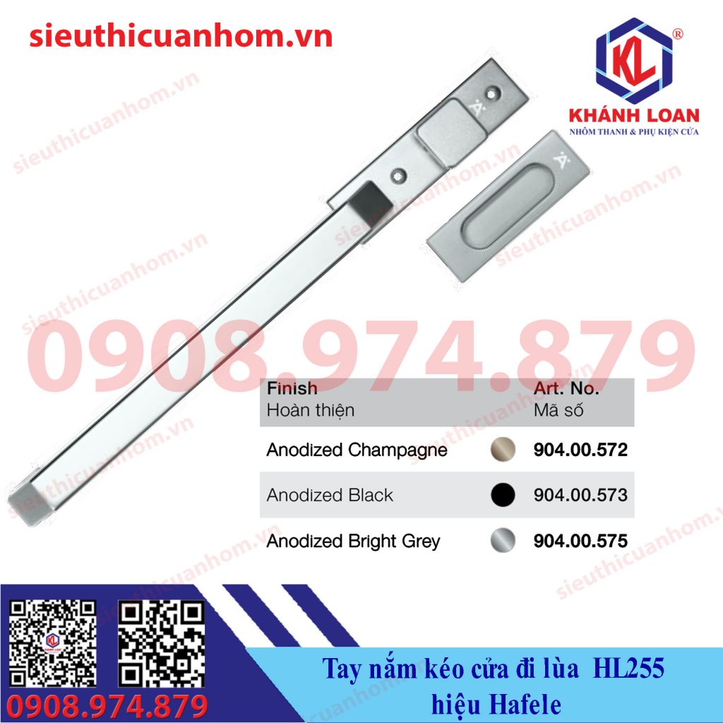 Tay nắm kéo cửa lùa HL255 hiệu Häfele